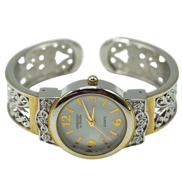 Embassy by Gruen Cuff Bracelet Women's Quartz Analog Watch New Battery - Picture 4 of 6